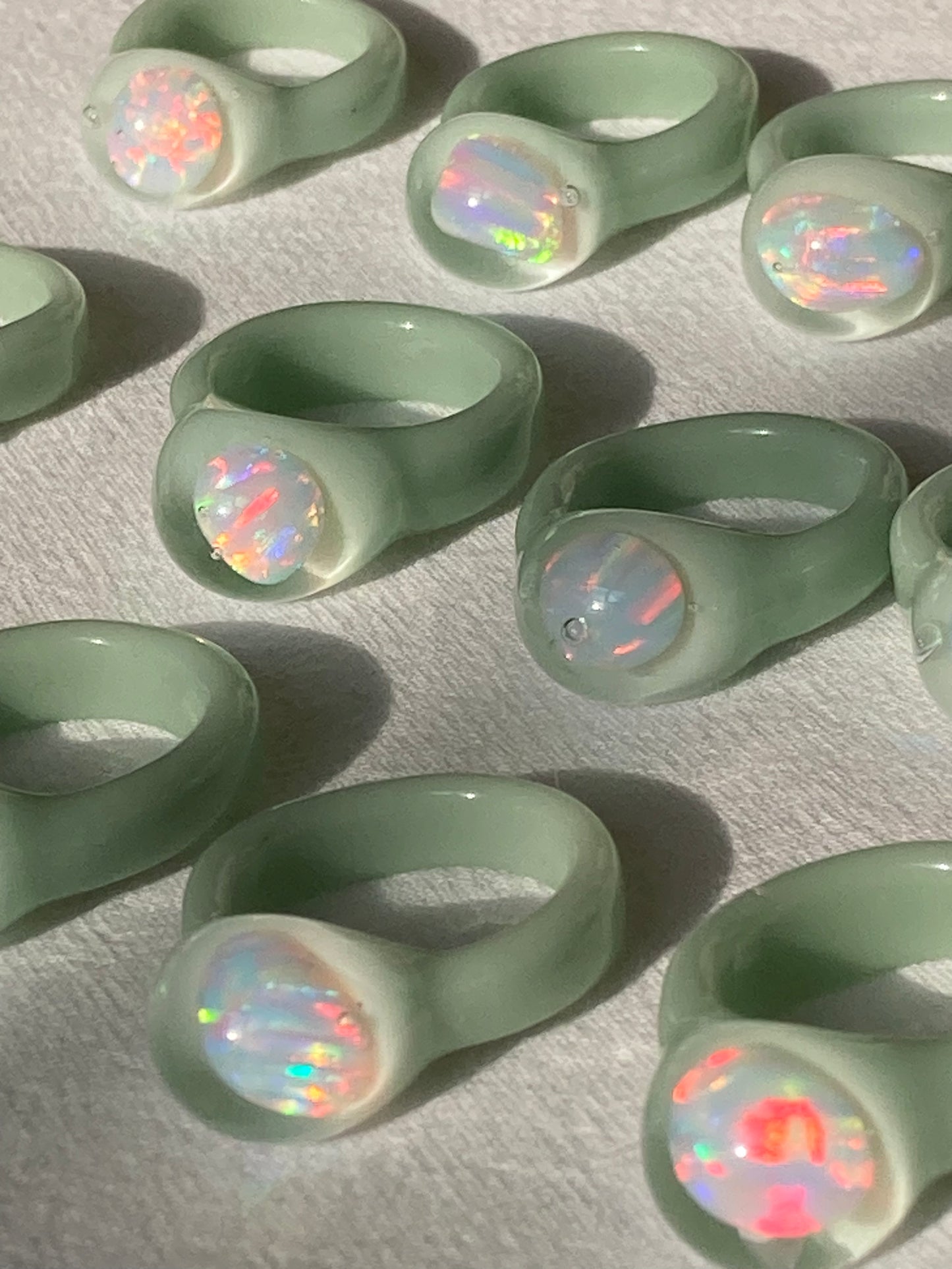 Large Opal Mint Ring